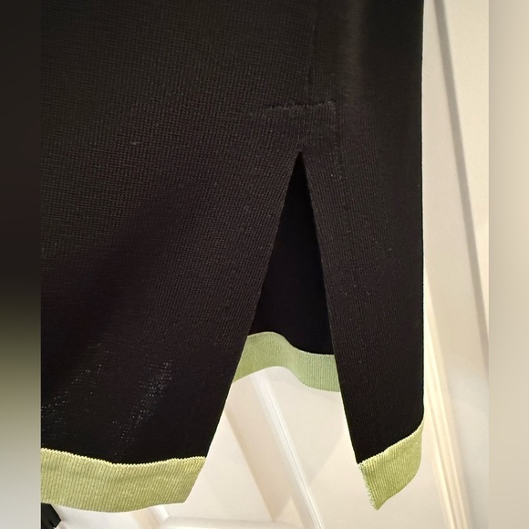 Misook Cardigan Sweater Black with Green Trim Womens size Medium - Picture 3 of 6